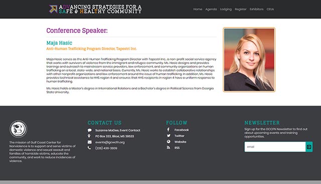 screenshot of 2018 Advancing Strategies Conference speaker page