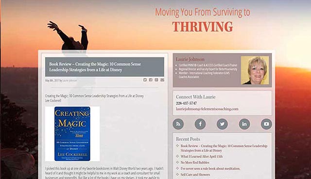 screenshot of Four Elements Coaching blog post