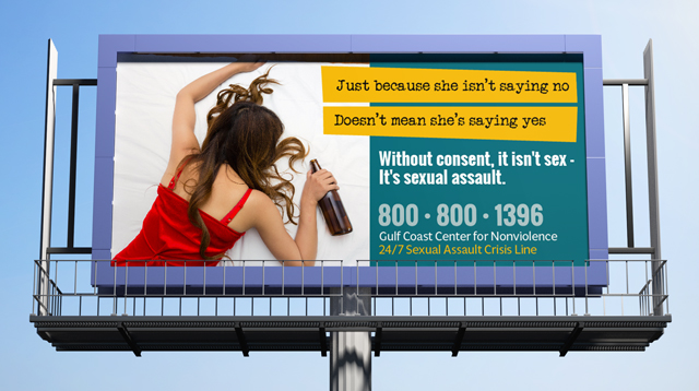 GCCFN sexual assault prevention month billboard