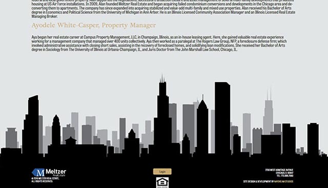 screenshot of Meltzer Real Estate home page footer
